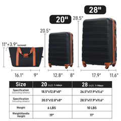 2-Piece Hardshell Luggage Set with Travel Bag