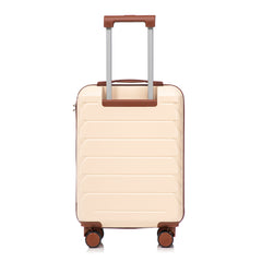 14'/20' 2-Piece Beige ABS Spinner Wheel Luggage Set
