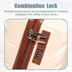 14'/20' 2-Piece Beige ABS Spinner Wheel Luggage Set
