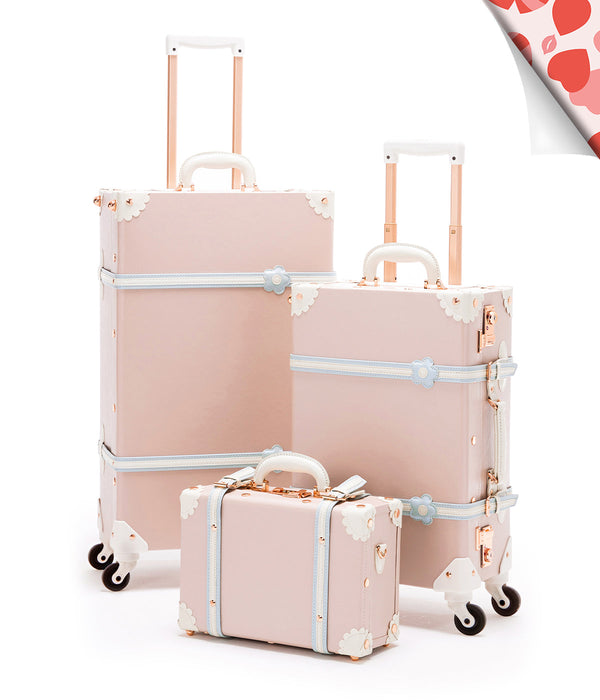 Minimalism 3 Pieces Luggage Set - Cherry Pink's