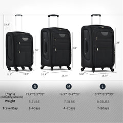 3-Piece Expandable Softside Luggage Set