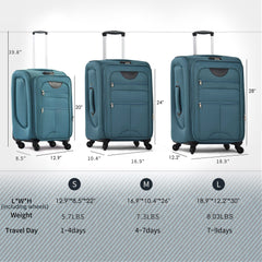 3-Piece Expandable Softside Luggage Set