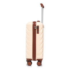 14'/20' 2-Piece Beige ABS Spinner Wheel Luggage Set