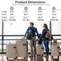 4-Piece Hardshell Luggage Set with Packing Cubes