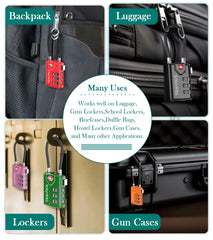 TSA Approved Combination Cable Locks Pink Two Pack Travel
