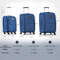 3-Piece Expandable Softside Luggage Set