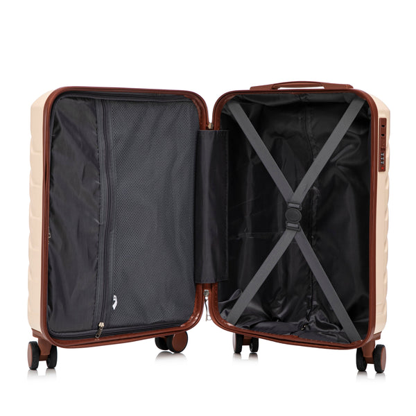 14'/20' 2-Piece Beige ABS Spinner Wheel Luggage Set