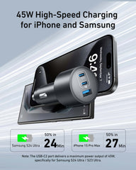 Anker Nano Car Charger 167.5W – 3-Port Fast Car Charger for Multiple Devices