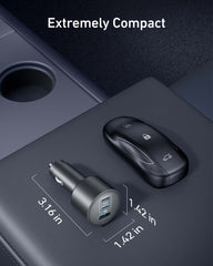 Anker Nano Car Charger 167.5W – 3-Port Fast Car Charger for Multiple Devices