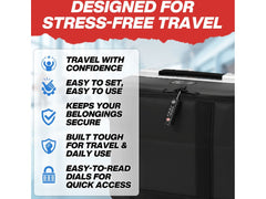 TSA-Approved 3-Digit Combination Zipper Luggage Lock