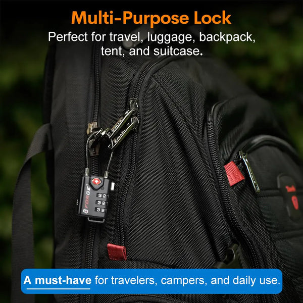 TSA Approved Cable Luggage Lock Resettable Combination Alloy Body