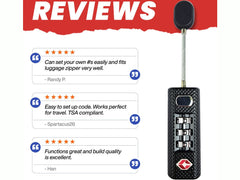 TSA-Approved 3-Digit Combination Zipper Luggage Lock
