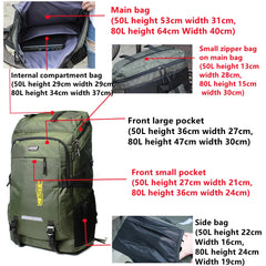 50L/80L Outdoor Hiking Backpack