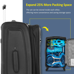 3-Piece Expandable Softside Luggage Set