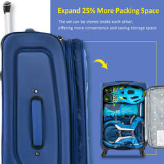 3-Piece Expandable Softside Luggage Set