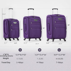 3-Piece Expandable Softside Luggage Set