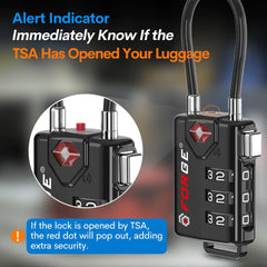 TSA Approved Cable Luggage Lock Resettable Combination Alloy Body